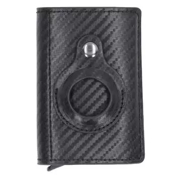 Держатель для кредитной карты Anti Lost Wallet из алюминиевого сплава с защитой от кражи RFID для IOS Locator углеродного волокна черного