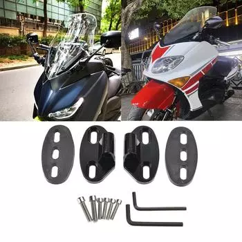 Держатель для крепления зеркала на руль мотоцикла, зажим, адаптер, переходная база для мотоциклов, скутера ATV, черный