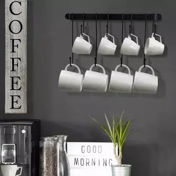 Держатель для кружки Компактный дисплей Черная удобная декоративная подставка для кофе для бара