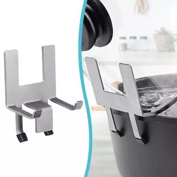 Держатель для крышки кастрюли из нержавеющей стали для кухонного органайзера с силиконовыми ножками, подходит для кастрюль диаметром 16–30 см, можно мыть в посудомоечной машине. Аксессуары для подставки
