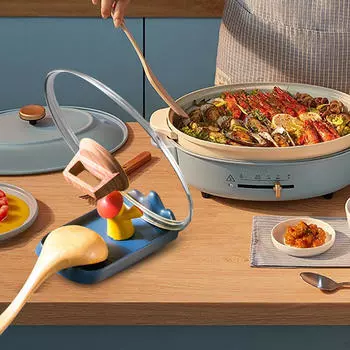 Держатель для крышки кастрюли на кухне с уникальным дизайном для организации пространства в шкафу синий