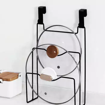 Держатель для крышки кастрюли настенный дренажный дизайн стильный прочный долговечный многофункциональный держатель для крышки кастрюли для кухни