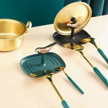 Держатель для крышки кастрюли поддерживает ложки, крышка для кастрюли, подставка для лопатки, подставка для кухонной посуды, инструменты, аксессуары, органайзер зелёный