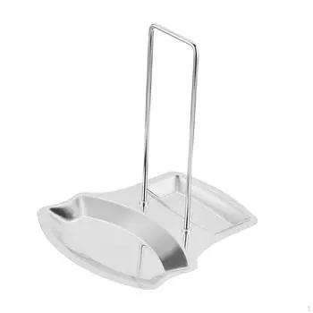 Держатель для крышки кастрюли Подставка для ложки Органайзер Многофункциональные кухонные принадлежности Крышка для кастрюли silvery