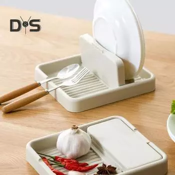 Держатель для крышки кастрюли Подставка для ложки Нескользящая складная конструкция Многофункциональная лопатка Полка для хранения ложек Кухонные принадлежности белый