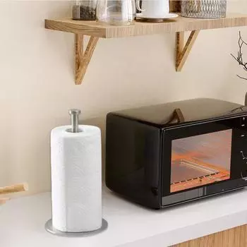 Держатель для кухонного рулона из нержавеющей стали, нескользящий, нескользящий держатель для бумажных полотенец, органайзер, устойчивое устойчивое основание, столешница чёрный