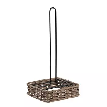 Держатель для кухонной бумаги Pearl Metal, корзина из ротанга AZ-5628 чёрный