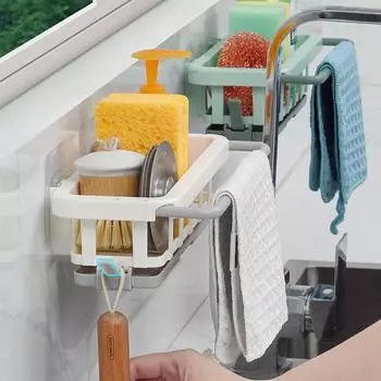 Держатель для кухонной губки, раковины, стойка для слива посуды без ударов, полка для хранения, полки для ванной комнаты, подвесная стойка, органайзер, аксессуары белый