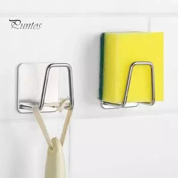Держатель для кухонной губки, высокая грузоподъемность, устойчивость к ржавчине, устойчивость к коррозии, простота в уходе, прочная клейкая полка для хранения серебряный
