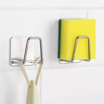 Держатель для кухонной губки Yousheng, высокая грузоподъемность, устойчивость к ржавчине, устойчивость к коррозии, простота в уходе, прочная клейкая полка для хранения серебряный