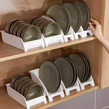 Держатель для кухонной посуды с несколькими фиксаторами, стеллаж для хранения тарелок, столешница, полка для посуды, стеллаж для хранения посуды
