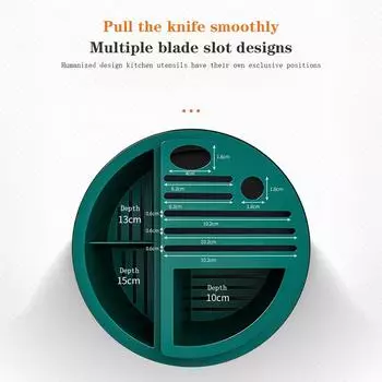 Держатель для кухонных ножей из АБС-пластика, вращающийся держатель для ножей для кухонного стола, большая вместимость, экономия места, вращающаяся на 360° клетка для палочек для еды серый