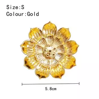 Держатель для курильницы из сплава, буддийская тарелка лотоса, украшение для дома S бронзовый