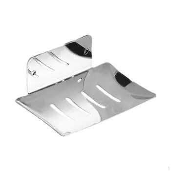 Держатель для кускового мыла Легко устанавливаемый Съемный держатель для губки Раковина Полка для стаканов Стена душа Silver B