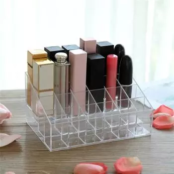 Держатель для лака для ногтей, 24 сетки для спальни, без заусенцев, 24 сетки, настольная губная помада, держатель для помады, прочный компактный пластик