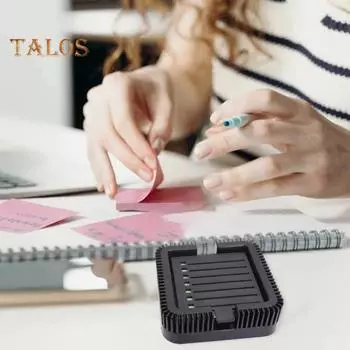 Держатель для липких заметок с 4 трафаретами 3x3 дюйма Диспенсер для липких подушечек с шаблоном для рисования линий Органайзер для заметок для домашнего офиса B