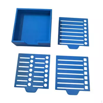 Держатель для липких заметок с трафаретным диспенсером для заметок Простой в использовании офисный стол для визитных карточек синий