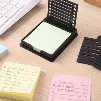 Держатель для липких заметок, защитный чехол, компактный дизайн, портативный многоразовый диспенсер для липких заметок, набор для офиса, школы жёлтый