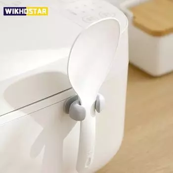 Держатель для ложки для риса, силиконовая полка для хранения, настенная кухонная полка для плиты, стойка для размещения ложек белый