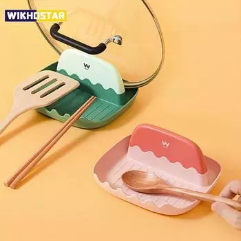 Держатель для ложки, кухонные принадлежности, подставка для крышки кастрюли, подставка для ложки, держатель для лопатки, держатель для палочек для еды, нескользящая подставка для кухонных ложек розовый