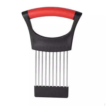 Держатель для лука для нарезки лимона, ручной портативный резак, вилка для огурцов Black and Red