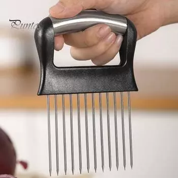 Держатель для лука, слайсер для легкой нарезки, хранения, нож для лука из нержавеющей стали для томатов, лимонов, авокадо, многофункциональный кухонный гаджет A