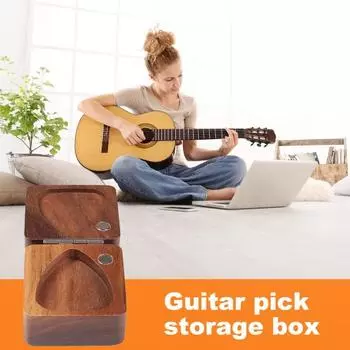 Держатель для медиатора из ореха Yousheng, деревянный футляр для медиатора, коробка для хранения, мини-стенд для медиаторов, шкатулка для украшений для гитаристов и любителей музыки A