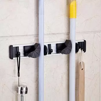 Держатель для метлы Нескользящая настенная износостойкая полезная стойка для швабры для дома 4