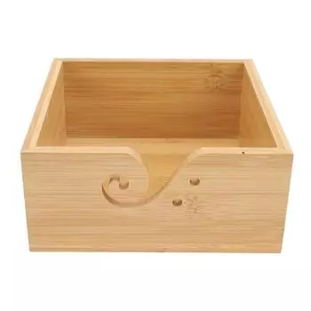 Держатель для миски для вязания крючком квадратной формы из бамбука для хранения пряжи для вязания крючком