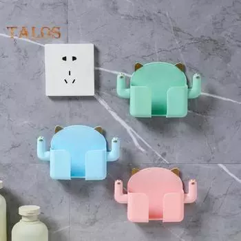 Держатель для мобильного телефона, большая емкость для хранения, простота установки, полезный настенный подвесной ящик для спальни в спальне, ящик для хранения мобильного телефона, бытовые принадлежности небесно-голубой