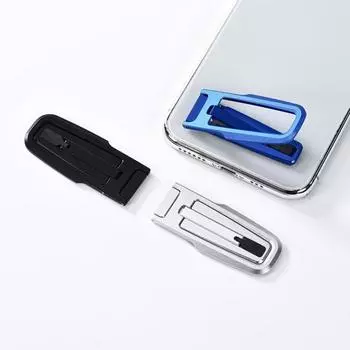 Держатель для мобильного телефона Компактный регулируемый самоклеящийся большой размер Прочность при установке Простой складной сотовый телефон серебряный