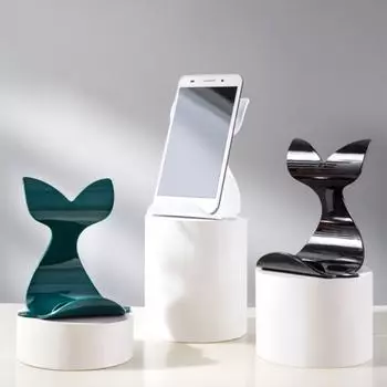 Держатель для мобильного телефона, креативный устойчивый дизайн с изображением кита, противоскользящий пластиковый держатель, портативный держатель для телефона чёрный