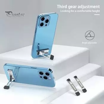 Держатель для мобильного телефона, мини-невидимый складной самоклеящийся противоскользящий многоугольный регулируемый универсальный кронштейн для наклейки на заднюю панель телефона для планшета серебряный