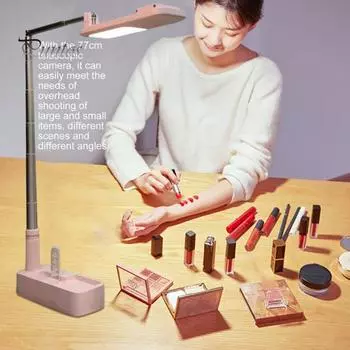 Держатель для мобильного телефона, многофункциональный выдвижной портативный заполняющий светильник, беспроводной кронштейн для селфи, подставка для прямой трансляции розовый