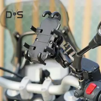 Держатель для мобильного телефона на руль мотоцикла, противоударный, противоскользящий, регулируемый, устойчивый к сотрясениям, управление одной рукой, навигация, подставка для телефона, крепление для телефона на скутер чёрный