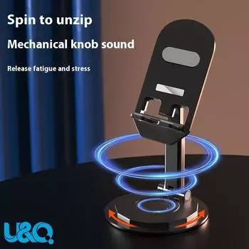 Держатель для мобильного телефона, настольный, с вращением на 360 градусов, складной держатель для планшета, металлическое основание, прямая трансляция, универсальный онлайн-курс чёрный