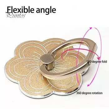 Держатель для мобильного телефона, отличная липкость, многоразовое, свободное вращение на 360 градусов, противоскользящее, прочное и мощное, поддерживает мобильный телефон, регулируемое кольцо для телефона в форме цветка Plum Blossom серебряный