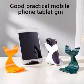 Держатель для мобильного телефона, поддержка стабильного переключателя, горизонтальный и вертикальный держатель для планшета с изображением кита, настольный ленивый телефон оранжевый