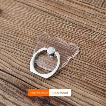 Держатель для мобильного телефона Прозрачный держатель-кольцо для пальца Универсальный держатель для iPhone 13 12 Huawei Xiaomi Вращение на 360 градусов Автомобильный держатель для смартфона AVE Bear