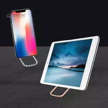 Держатель для мобильного телефона с заячьими ушками, магнитный складной держатель с тремя кольцами и пряжкой, кронштейн для мобильного телефона, планшета для рабочего стола серебряный