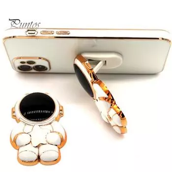 Держатель для мобильного телефона Самоклеящаяся нескользящая универсальная компактная подставка для смартфона Портативная подставка для телефона с 3D-мультяшным космонавтом для просмотра телевизора зелёный