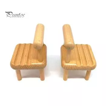 Держатель для мобильного телефона Универсальный деревянный противоскользящий устойчивый держатель для смартфона Портативный стул из бука в форме стула для настольного телефона Ленивый кронштейн для офиса A