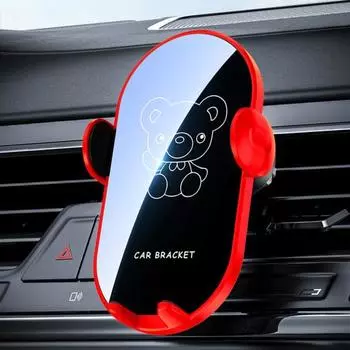 Держатель для мобильного телефона V39, универсальный механический зажим, мультяшный автомобильный воздуховыпускной клапан, гравитация чёрный