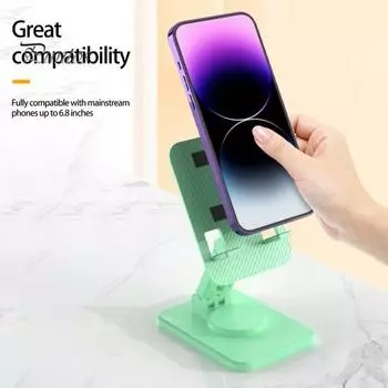 Держатель для мобильного телефона, вращение на 360 градусов, регулируемая высота, ударопрочный, устойчивый к тряске держатель для телефона для дома зелёный