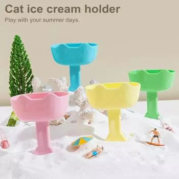 Держатель для мороженого, герметичный каплеуловитель, подставка для мороженого с ручкой в виде кошачьего когтя, многоразовый беспорядок зелёный