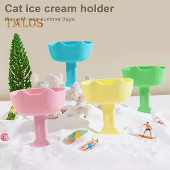 Держатель для мороженого, герметичный каплеуловитель, подставка для мороженого с ручкой в виде кошачьего когтя, многоразовый держатель для палочек для льда, без беспорядка розовый