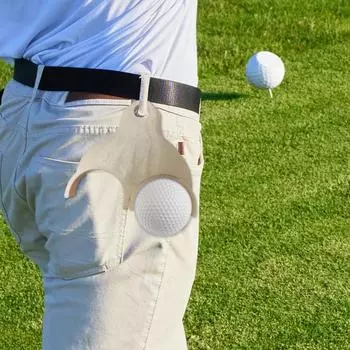 Держатель для мячей для гольфа, переносная подставка для мячей для гольфа с отверстием для подвешивания, держатель для хранения мячей для гольфа для дяди, папы, дедушки, гольфиста, вмещает 2 мяча хаки
