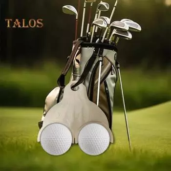 Держатель для мячей для гольфа, переносная подставка для мячей для гольфа с отверстием для подвешивания, держатель для хранения мячей для гольфа для дяди, папы, дедушки, гольфиста, вмещает 2 мяча хаки