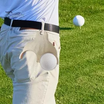 Держатель для мячей для гольфа, переносная подставка для мячей для гольфа с отверстием для подвешивания, держатель для хранения мячей для гольфа для дяди, папы, дедушки, гольфиста, вмещает 2 мяча хаки