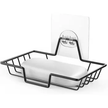 Держатель для мыльницы, держатель для мыла без сверления, держатель для мыла из нержавеющей стали 304, настенная мыльница для домашнего фермерского дома чёрный